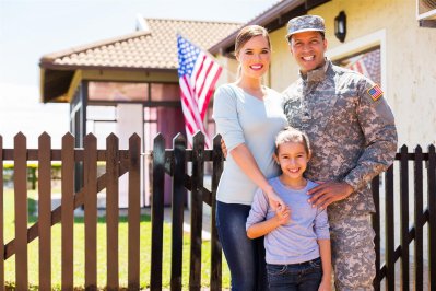 Happy family of a soldier